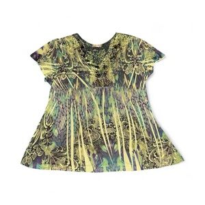 Energie Green Floral Blouse